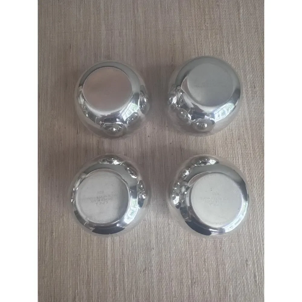 Vintage Set MCM Poole Silver Plated Cordial Cups or Wine Goblets (4)